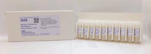 SRM 3668  冷凍人尿中的汞、高氯酸鹽和碘化物標準品